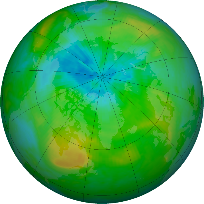 Arctic ozone map for 28 August 1982
